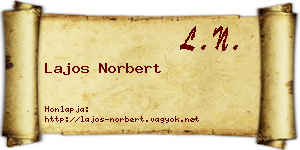 Lajos Norbert névjegykártya